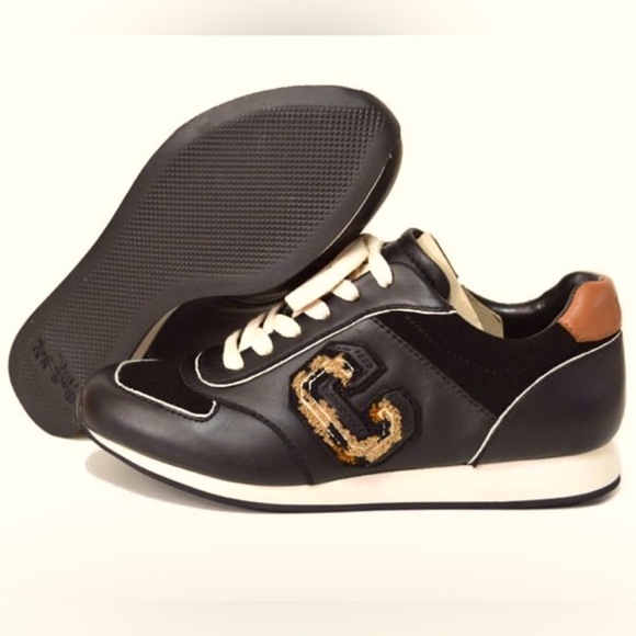 Coach Rebecca Varsity Nap/suede Black/leopard, athletic, sneaker, retro , track - Picture 1 of 14